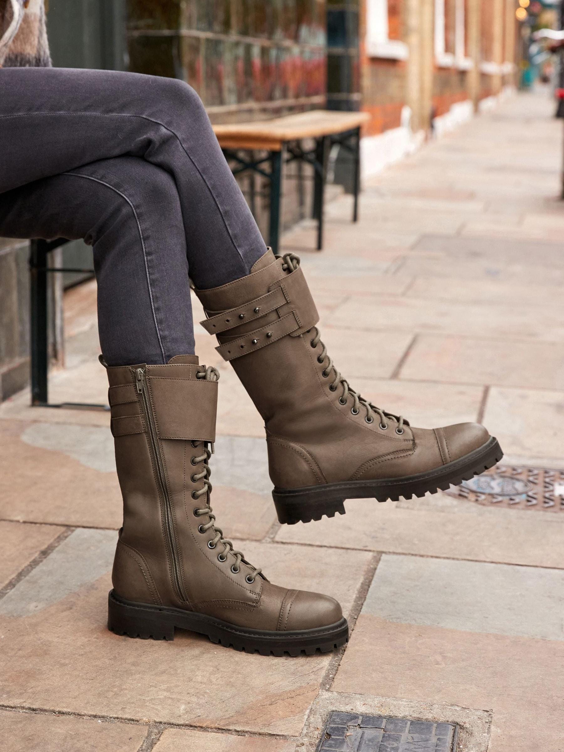 Lace up knee high boots uk 2025