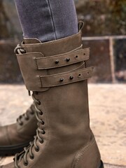 Brown Forever Comfort® Lace Up Knee High Boots - Image 5 of 11