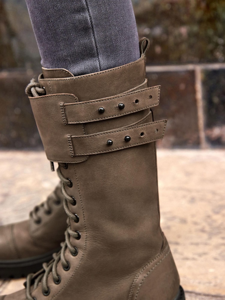 Brown Forever Comfort® Lace Up Knee High Boots - Image 5 of 11