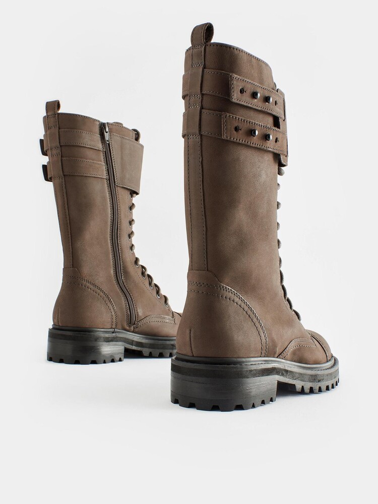 Brown Forever Comfort® Lace Up Knee High Boots - Image 9 of 11