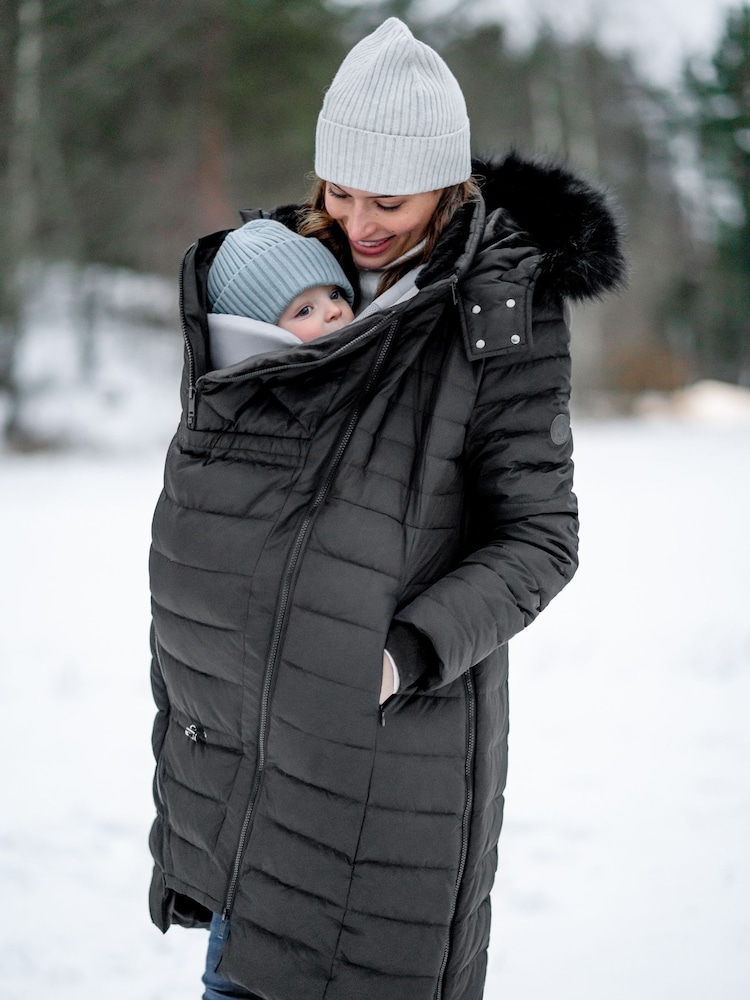 Seraphine Black Long Down Fill Coat - Image 6 of 6