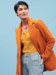 Orange Single Breasted Blazer Coat - Image 1 of 8
