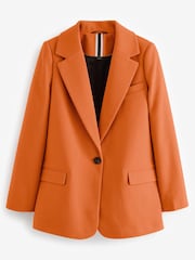 Orange Single Breasted Blazer Coat - Image 2 of 8