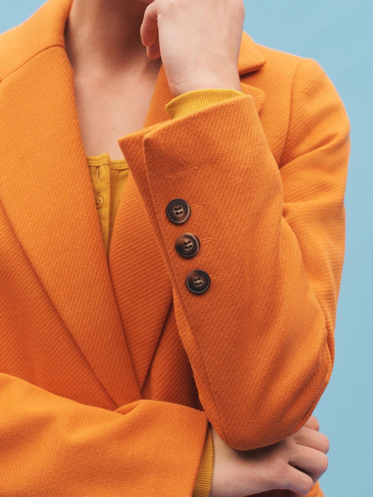 Orange Single Breasted Blazer Coat - Image 8 of 8