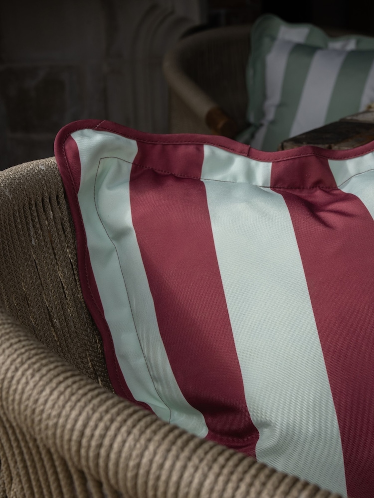 Ellenvale Interiors Burgundy Outdoor Scalloped Cushion Cover 45 X 45cm - Image 3 of 3