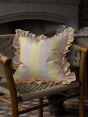 Ellenvale Interiors Pink/Pink/Yellow Outdoor Ruffle Cushion Cover 45 X 45cm - Image 1 of 3