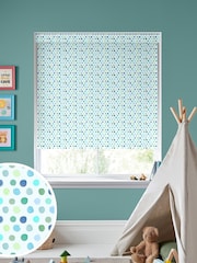 Voyage Lagoon Blue Blackout Dotty Made To Measure Roller Blind - Image 1 of 6
