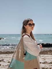 Seaspray Green Patchwork Pyramid Beach Bag & Purse Set - Image 2 of 3