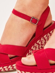 Red Extra Wide Fit Forever Comfort® Open Toe Wedges - Image 2 of 7