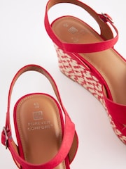 Red Extra Wide Fit Forever Comfort® Open Toe Wedges - Image 5 of 7