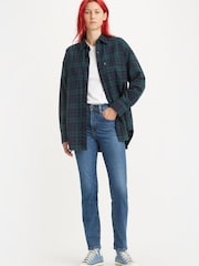 Синий с волнообразным принтом - Прямые джинсы с завышенной талией Levi's® 724™ - Image 1 of 4