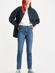 Синий с волнообразным принтом - Прямые джинсы с завышенной талией Levi's® 724™ - Image 3 of 4