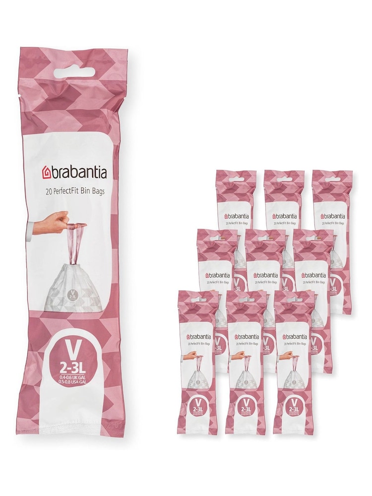 Brabantia White Perfect Fit Bags Code V 2-3L 200 Bin Bags - Image 1 of 2