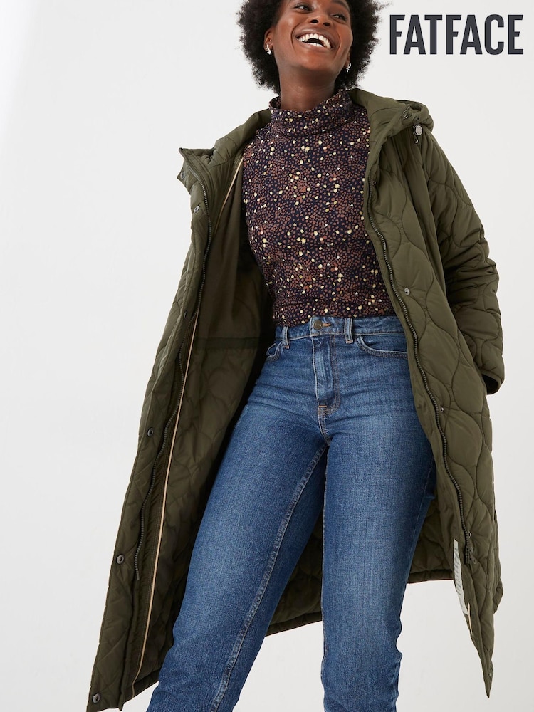 FatFace Green Joanne Puffer Coat - Image 1 of 5 FatFace Green Joanne Puffer Coat - Image 1 of 5