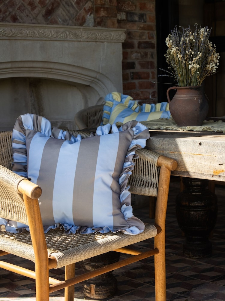 Ellenvale Interiors Brown Outdoor Ruffle Cushion Cover 45 X 45cm - Image 2 of 3 Ellenvale Interiors Brown Outdoor Ruffle Cushion Cover 45 X 45cm - Image 2 of 3