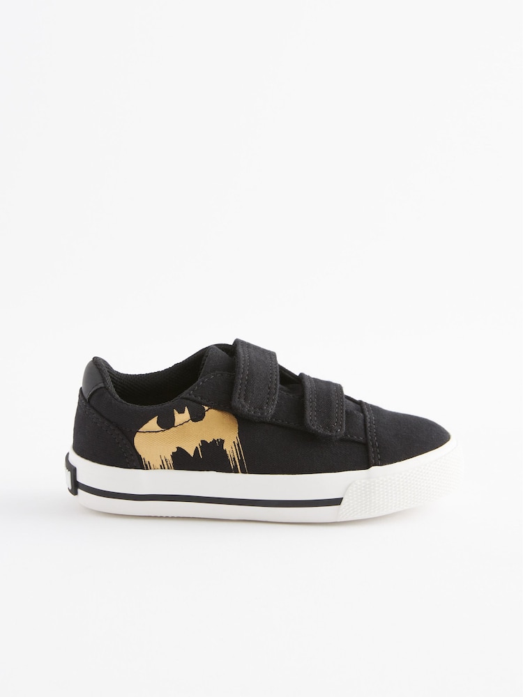 Batman Black Standard Fit (F) Strap Touch Fastening Shoes - Image 1 of 5