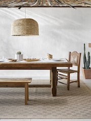 LIVABLISS Brown Indoor / Outdoor Mirage Cottage Checkboard Fringe Jute Look Runner - Image 2 of 6