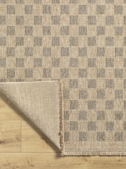 LIVABLISS Brown Indoor / Outdoor Mirage Cottage Checkboard Fringe Jute Look Runner - Image 4 of 6