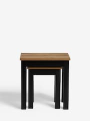 Dark Bronx Oak Effect Rectangle Set of 2 Nest of Tables - Image 2 of 7