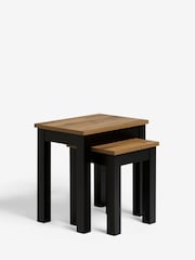 Dark Bronx Oak Effect Rectangle Set of 2 Nest of Tables - Image 3 of 7