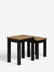 Dark Bronx Oak Effect Rectangle Set of 2 Nest of Tables - Image 5 of 7