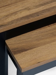 Dark Bronx Oak Effect Rectangle Set of 2 Nest of Tables - Image 6 of 7