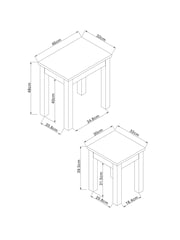 Dark Bronx Oak Effect Rectangle Set of 2 Nest of Tables - Image 7 of 7