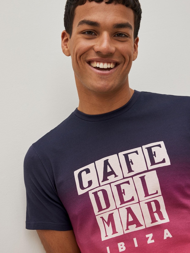 Orange Cafe Del Mar Licence Ibiza Print T-Shirt - Image 3 of 4