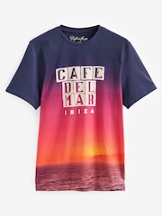 Orange Cafe Del Mar Licence Ibiza Print T-Shirt - Image 4 of 4