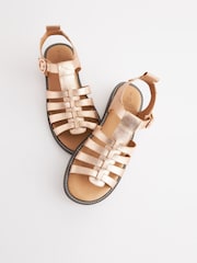 Rose Gold Forever Comfort® Leather Round Toe Gladiator Sandals - Image 6 of 7