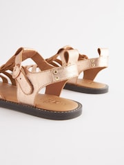 Rose Gold Forever Comfort® Leather Round Toe Gladiator Sandals - Image 7 of 7