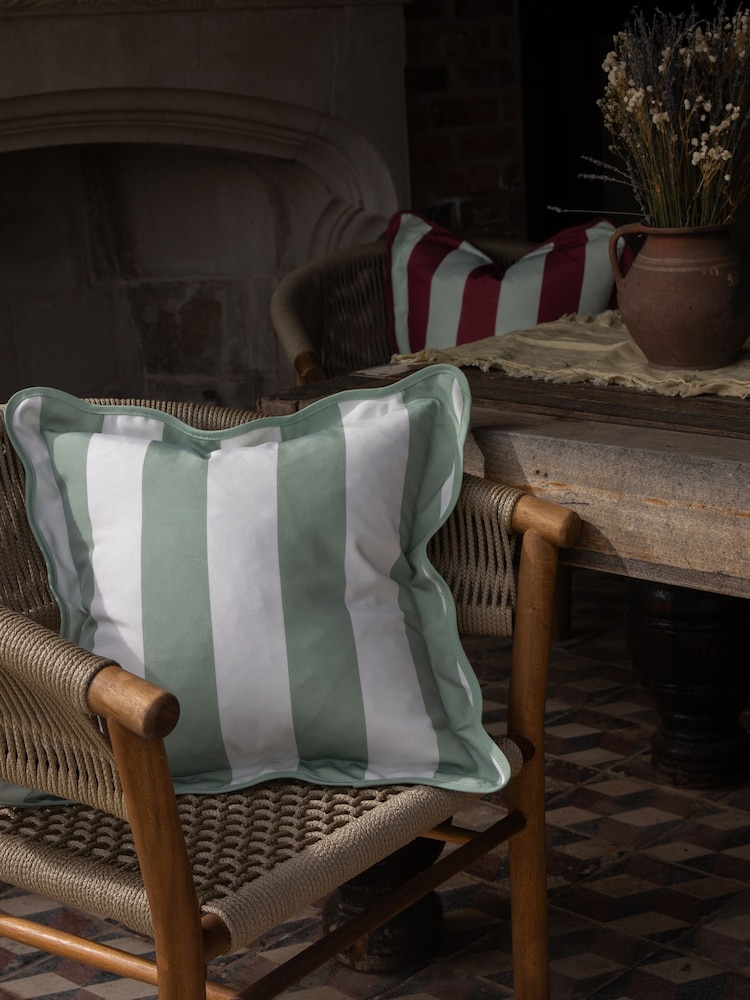 Ellenvale Interiors Sage Outdoor Scalloped Cushion Cover 45 X 45cm - Image 2 of 3