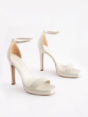 Bone White Signature Leather Platform Sandals - Image 3 of 8