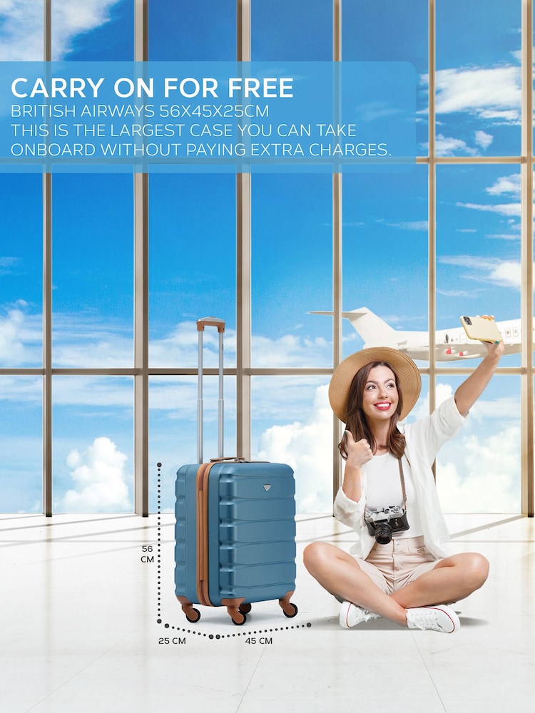 Flight Knight 56x45x25cm EasyJet Overhead 4 Wheel ABS Hard Case Cabin Carry On Hand Luggage - Image 2 of 7 Flight Knight 56x45x25cm EasyJet Overhead 4 Wheel ABS Hard Case Cabin Carry On Hand Luggage - Image 2 of 7