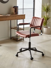 Faux Leather Tan Brown Aiden Office Chair - Image 1 of 8