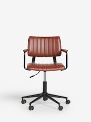 Faux Leather Tan Brown Aiden Office Chair - Image 2 of 8