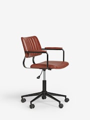 Faux Leather Tan Brown Aiden Office Chair - Image 3 of 8