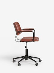 Faux Leather Tan Brown Aiden Office Chair - Image 4 of 8
