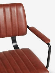Faux Leather Tan Brown Aiden Office Chair - Image 6 of 8