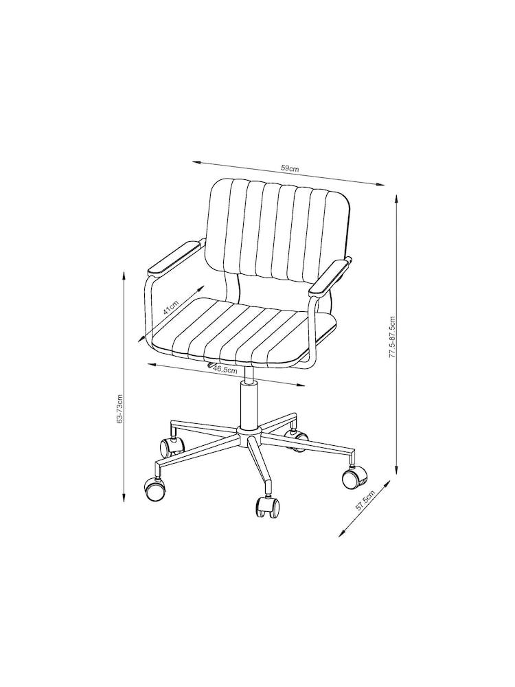 Faux Leather Tan Brown Aiden Office Chair - Image 8 of 8