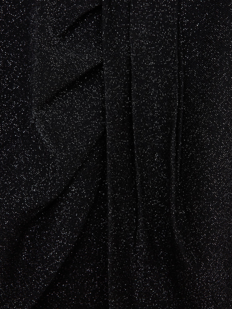 Reiss Black Gwen Junior Printed Twist Front Jersey Top - Image 6 of 6