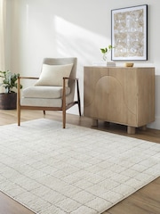 LIVABLISS White Cascade Textured Modern High Pile Rug - Image 1 of 7
