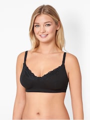 JoJo Maman Bébé Black Lace Trim Maternity & Nursing Bra - Image 3 of 3