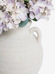 Lilac Purple Artificial Hydrangea Arrangement In Terracotta Vase - Image 3 of 3