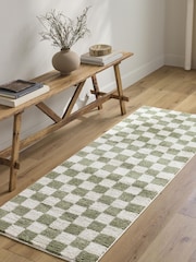 LIVABLISS Green Fossay Washable Shaggy Checkered Rug - Image 1 of 5