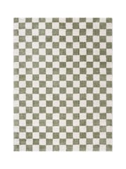 LIVABLISS Green Fossay Washable Shaggy Checkered Rug - Image 4 of 5