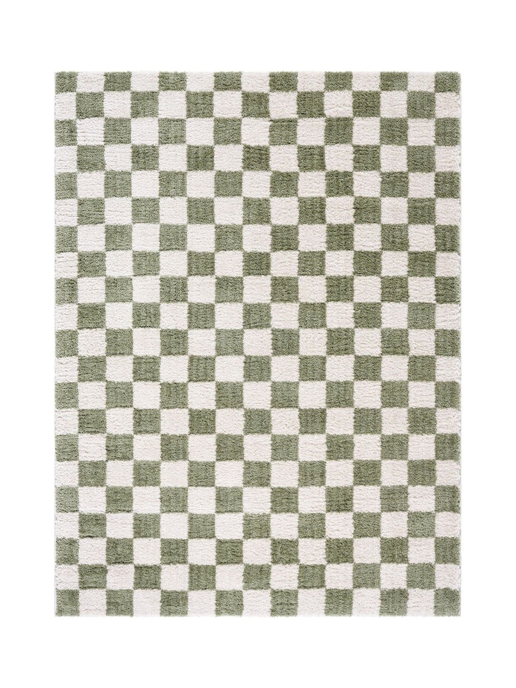 LIVABLISS Green Fossay Washable Shaggy Checkered Rug - Image 5 of 5 LIVABLISS Green Fossay Washable Shaggy Checkered Rug - Image 5 of 5