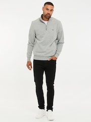 Threadbare Grey Quarter Zip Neck Sweatshirt - Image 3 of 4