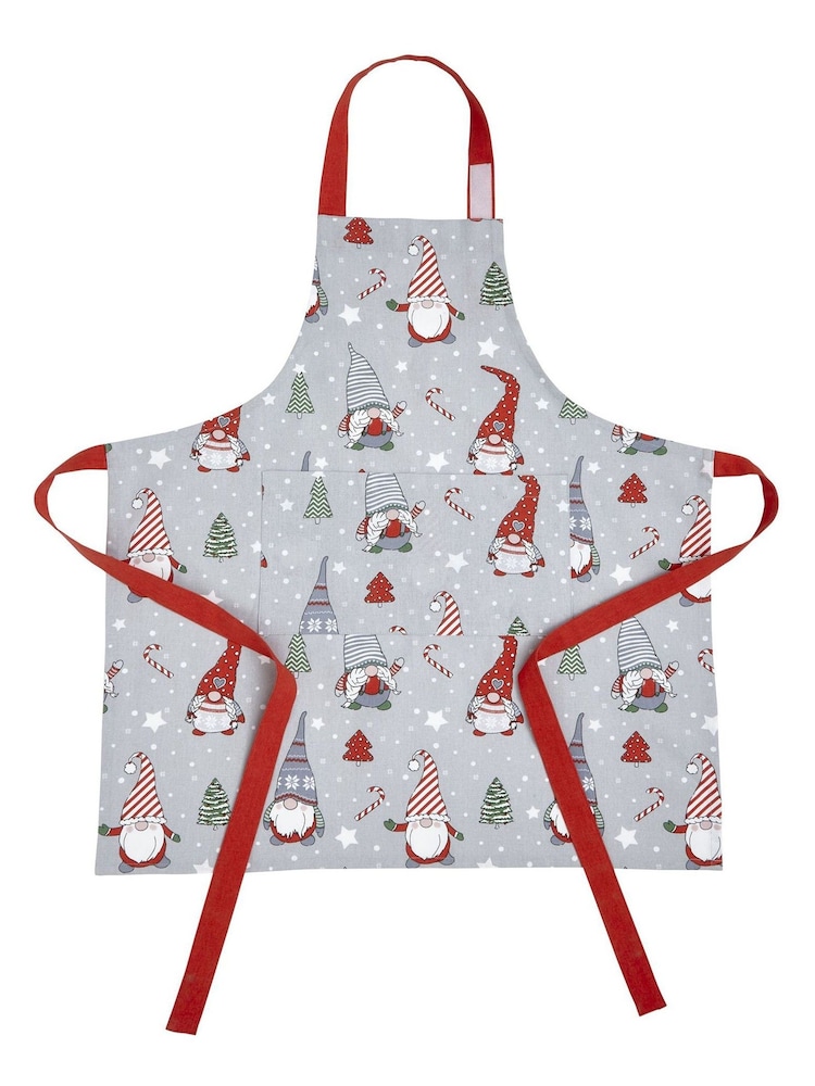 Catherine Lansfield Red Christmas Gnomes Cotton 100% Cotton Apron - Image 1 of 2