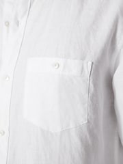 White Regular Fit Signature Baird McNutt Irish 100% Linen Trimmed Oxford Shirt - Image 7 of 10
